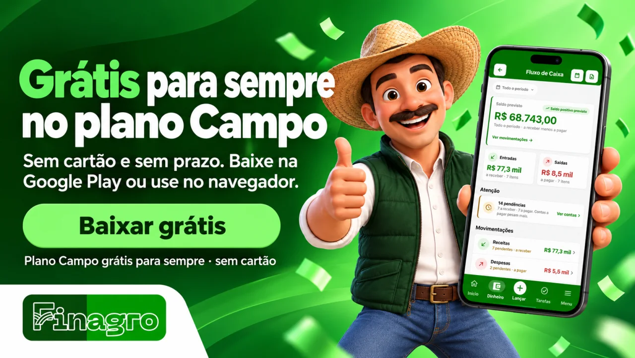 FINAGRO: grátis para sempre no plano Campo, sem cartão