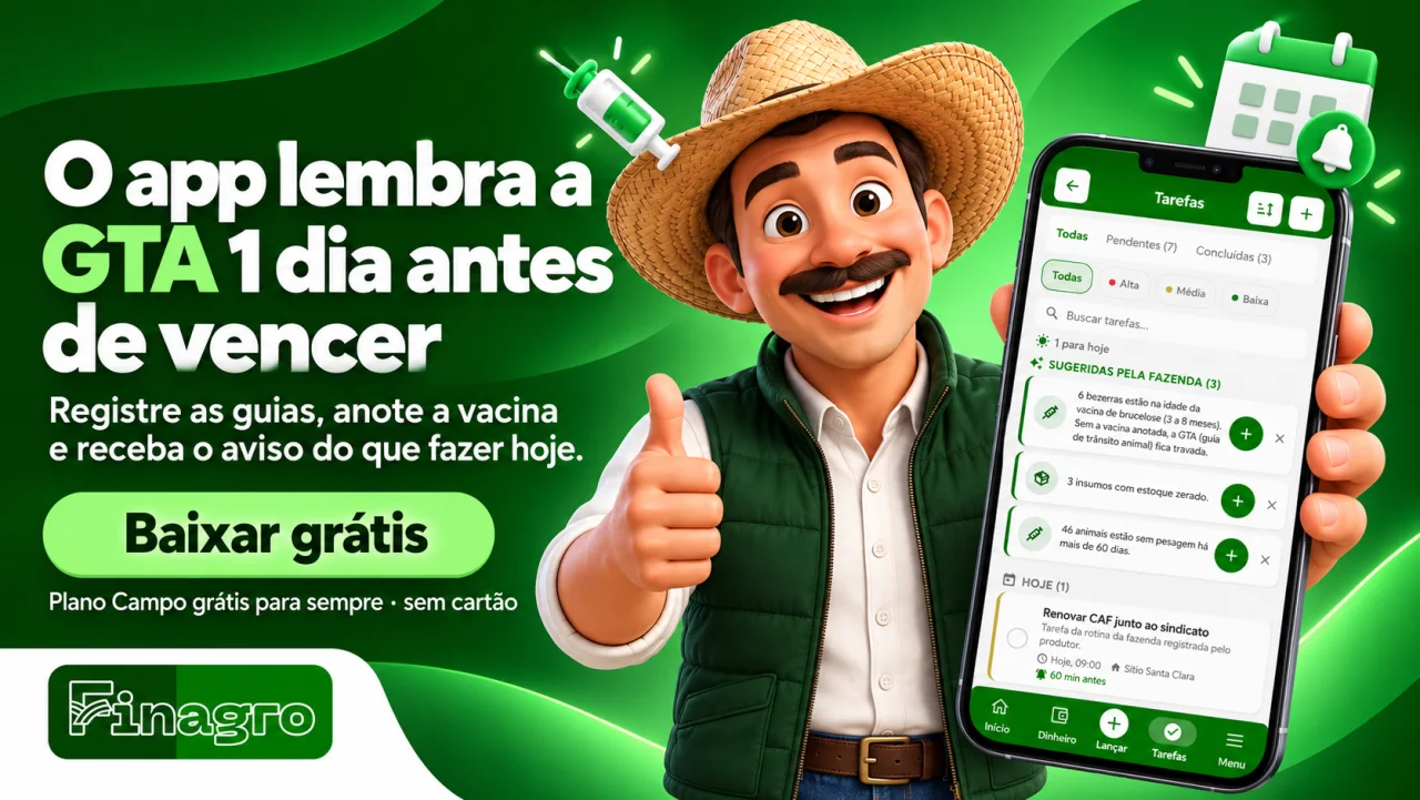 FINAGRO: o app lembra a GTA um dia antes de vencer e as vacinas do rebanho