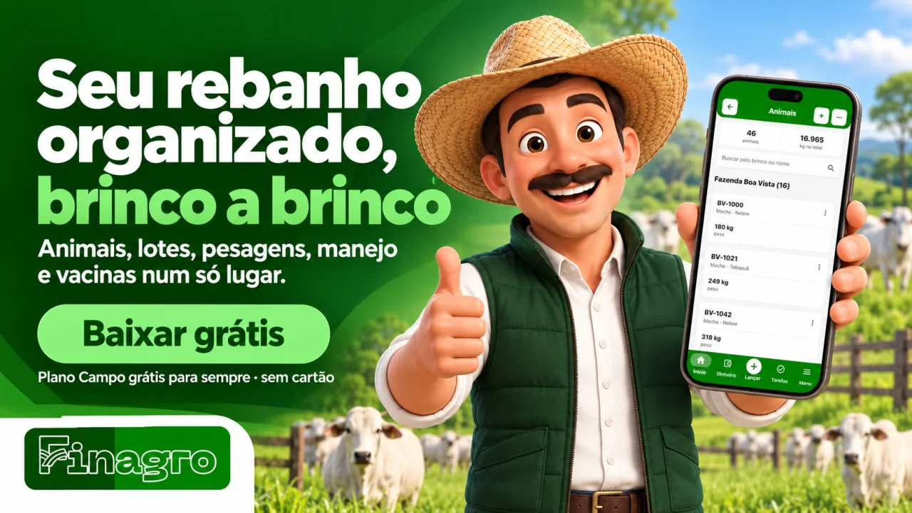 FINAGRO: rebanho organizado brinco a brinco, com lotes, pesagens e vacinas
