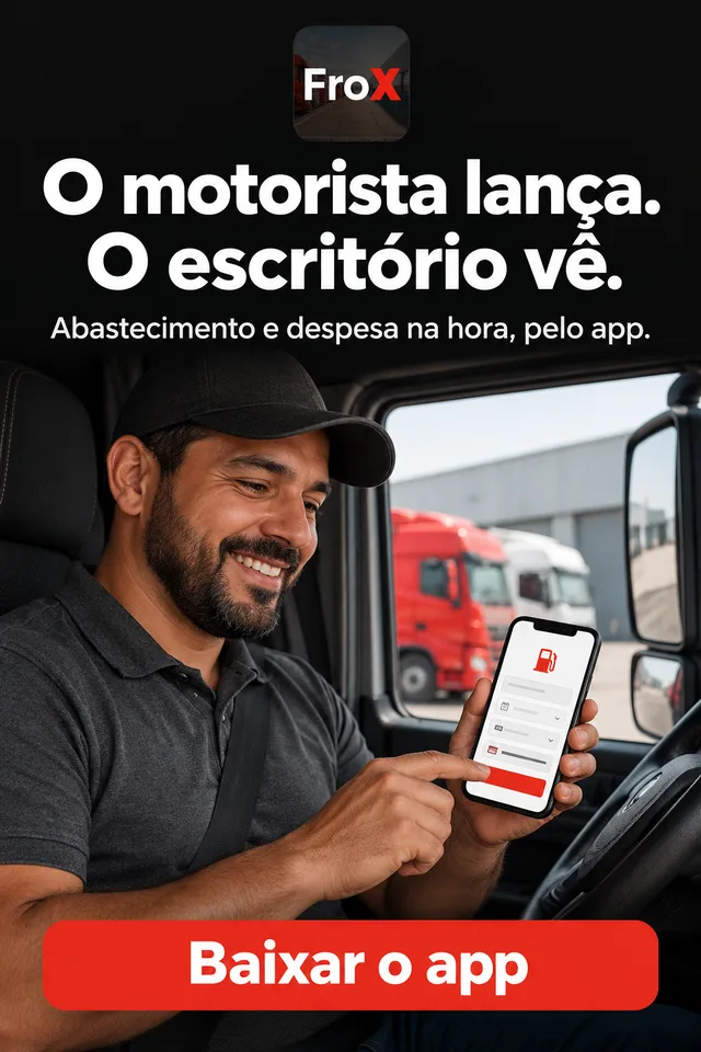 FroX: o motorista lança o abastecimento e a despesa pelo app e o escritório vê na hora