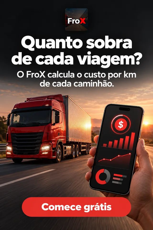 FroX: quanto sobra de cada viagem, o sistema calcula o custo por quilômetro de cada caminhão