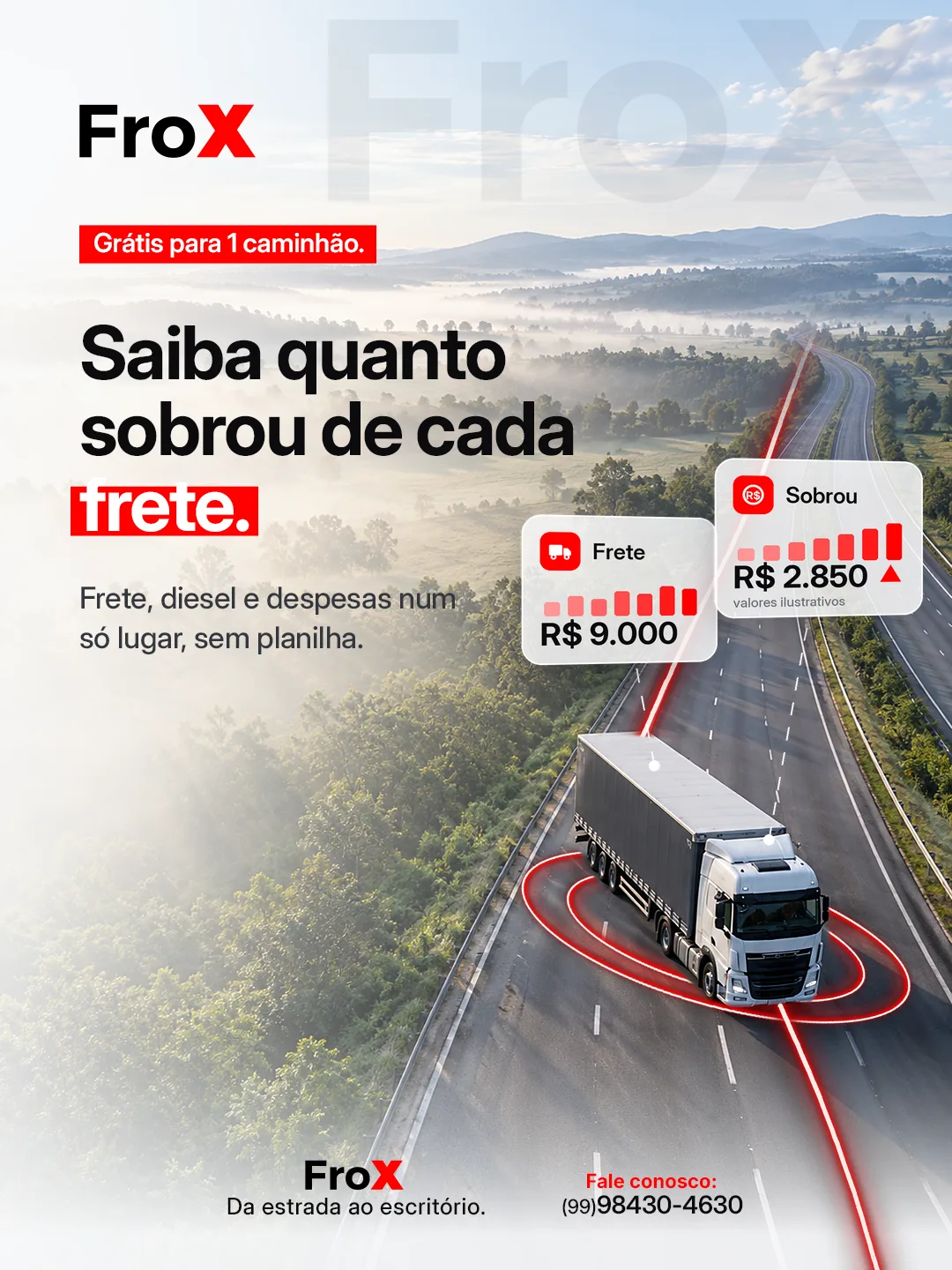 Arte do FroX: saiba quanto sobrou de cada frete, grátis para 1 caminhão
