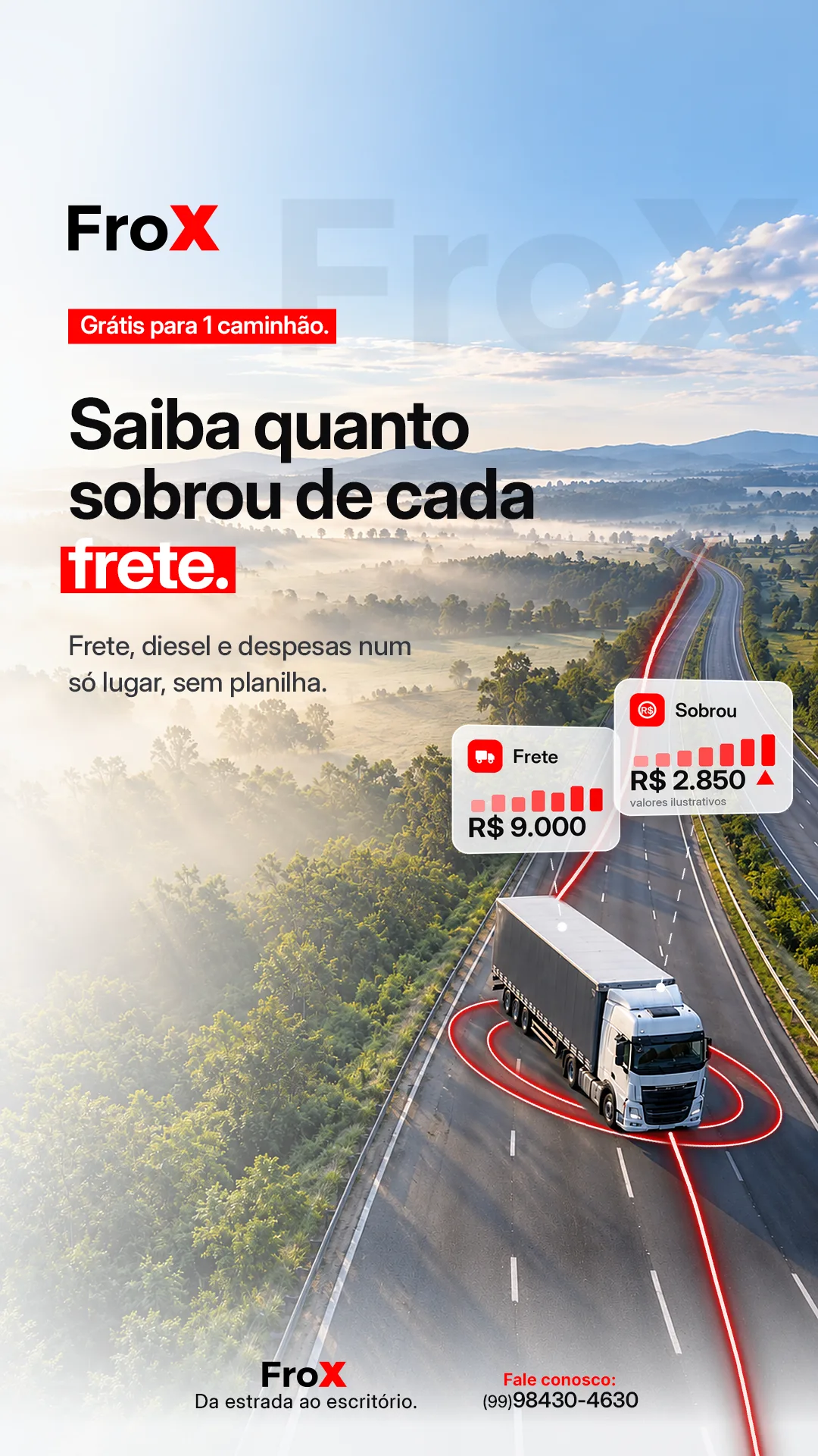 Arte do FroX: saiba quanto sobrou de cada frete, grátis para 1 caminhão