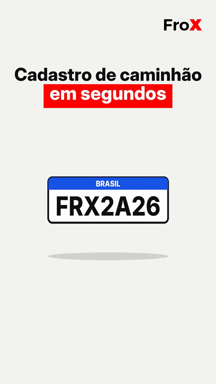Formulário Novo caminhão do FroX com a placa digitada e os campos de marca, modelo, ano e cor preenchidos